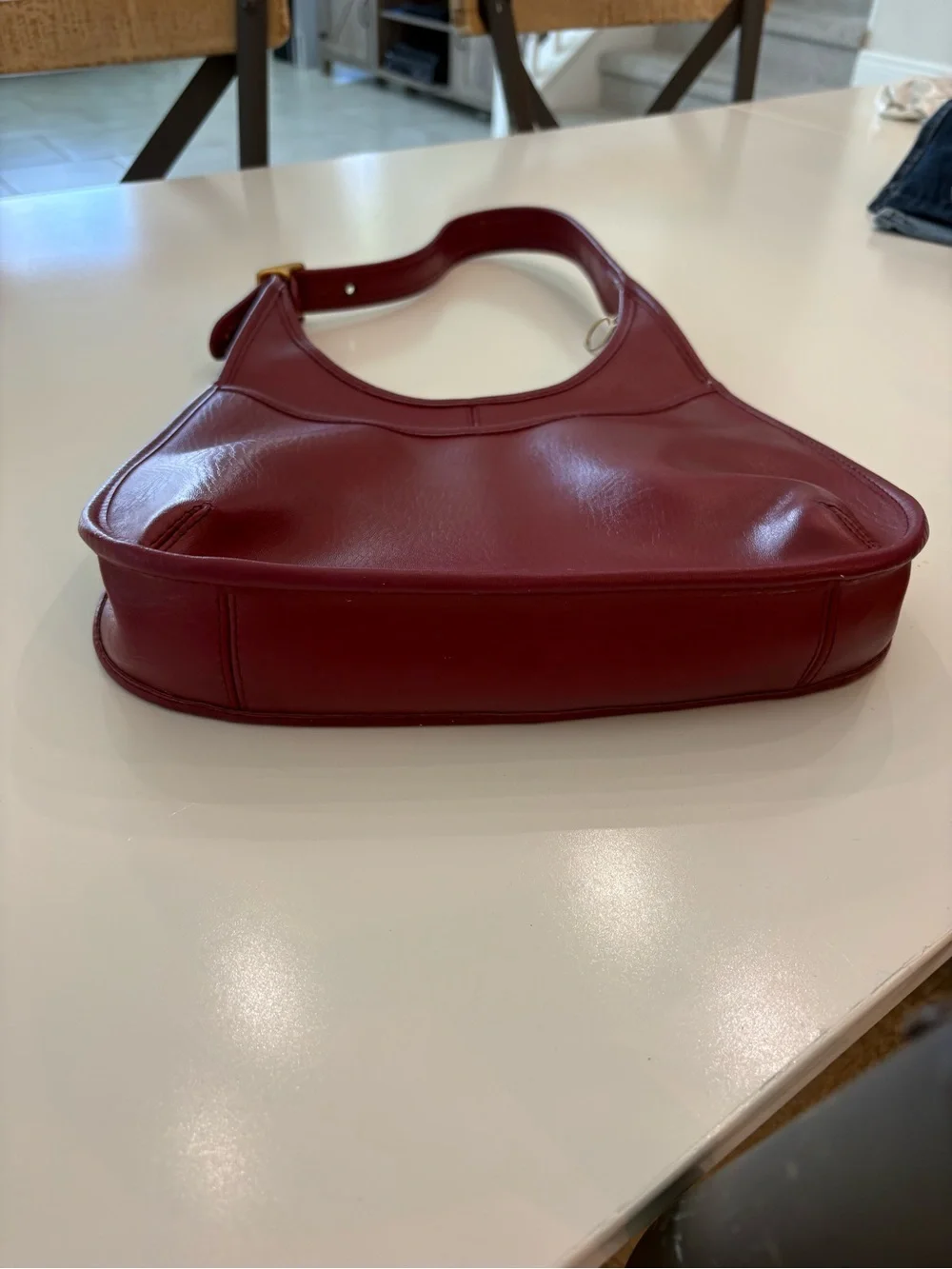 Coach Vintage Red Leather Hobo Shoulder Bag